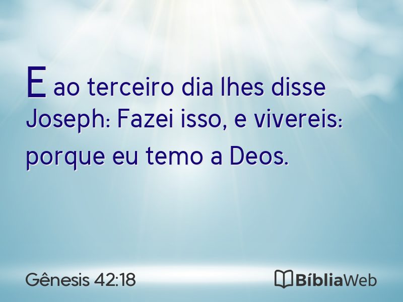 Gênesis 42:18 em imagem para compartilhar