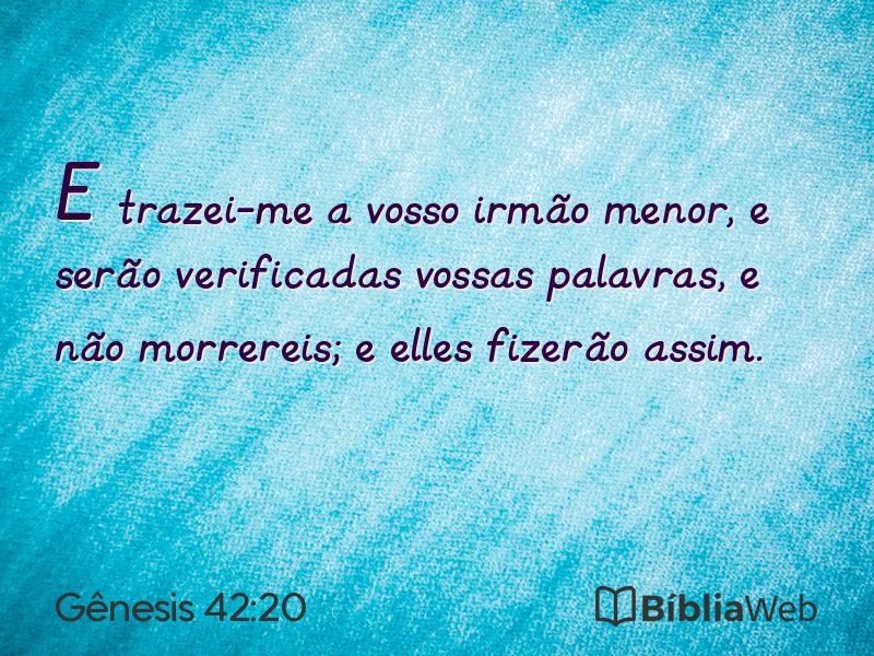 Gênesis 42:20 em imagem para compartilhar