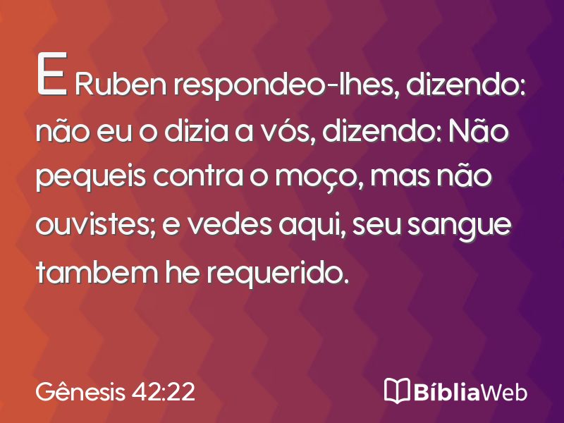 Gênesis 42:22 em imagem para compartilhar