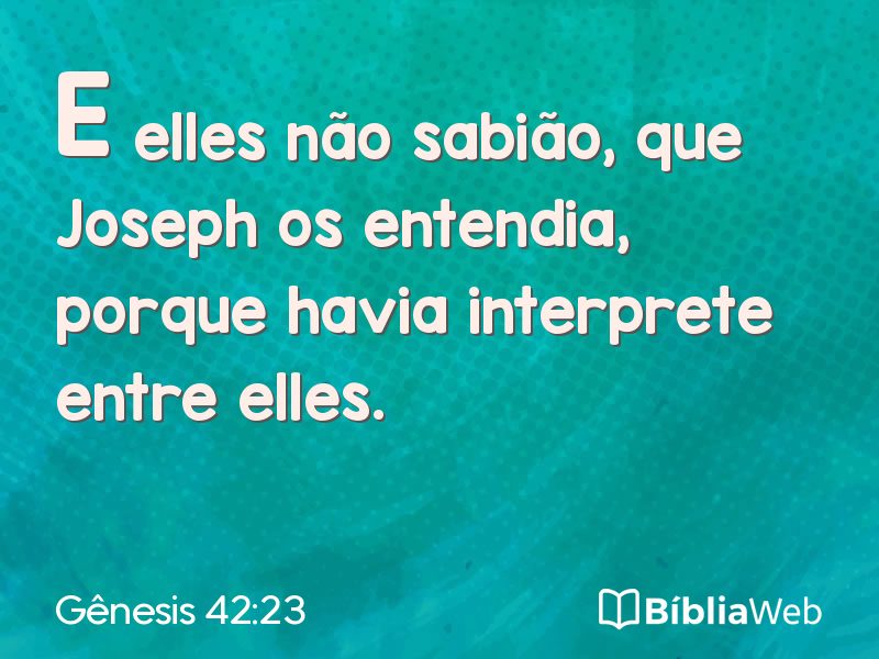 Gênesis 42:23 em imagem para compartilhar