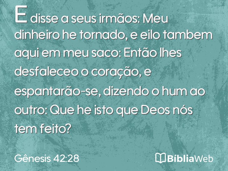 Gênesis 42:28 em imagem para compartilhar