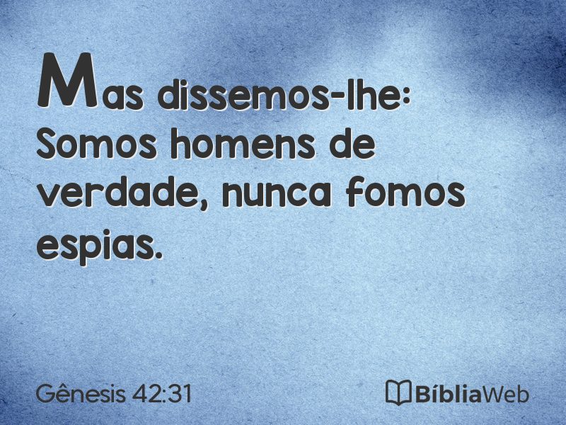 Gênesis 42:31 em imagem para compartilhar