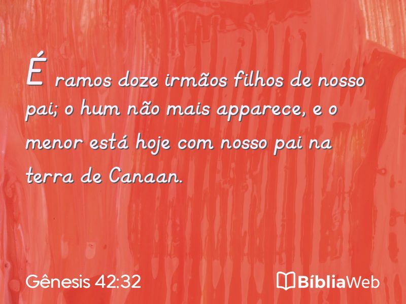 Gênesis 42:32 em imagem para compartilhar