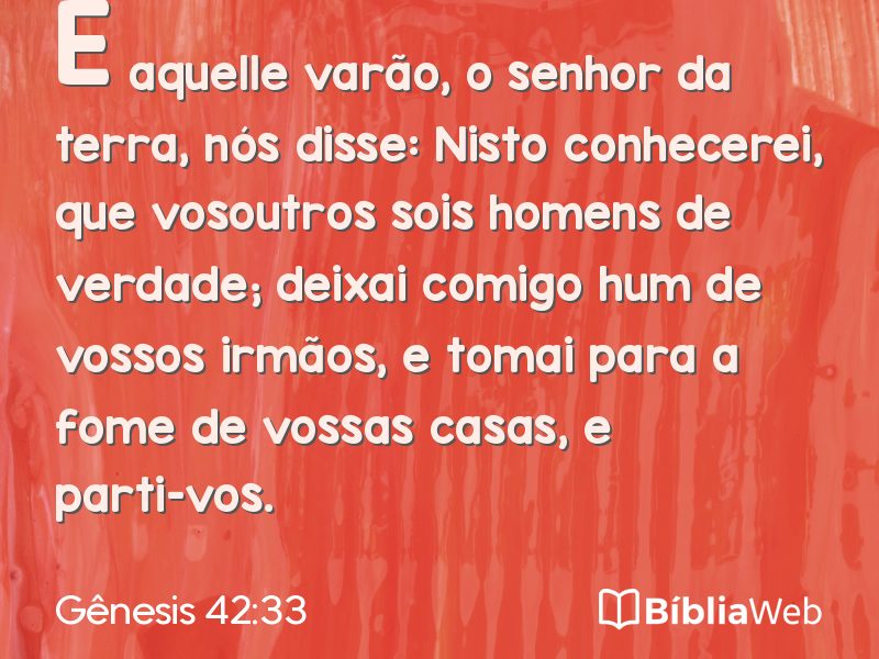 Gênesis 42:33 em imagem para compartilhar