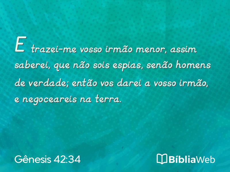 Gênesis 42:34 em imagem para compartilhar