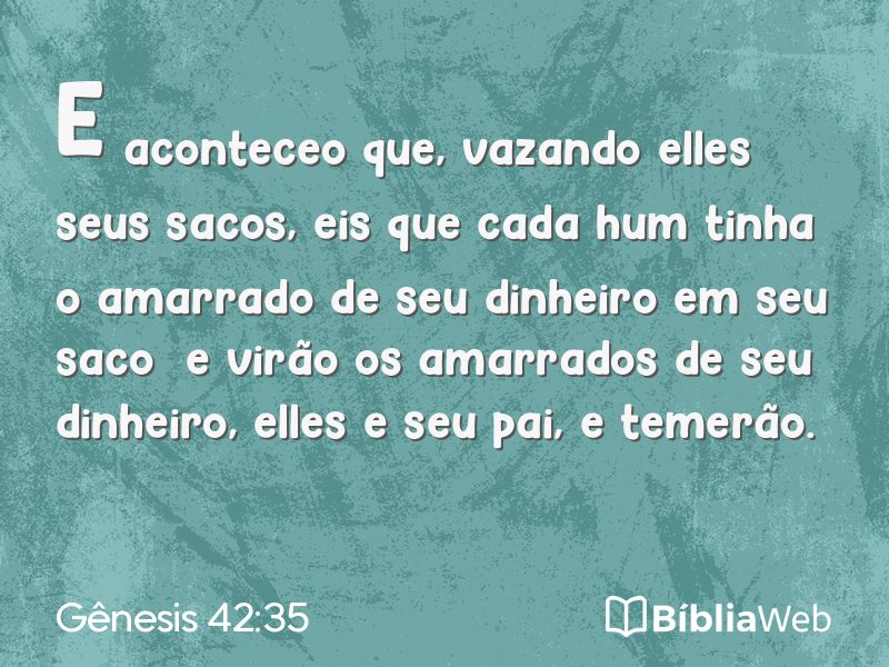 Gênesis 42:35 em imagem para compartilhar