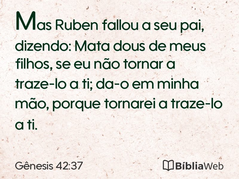 Gênesis 42:37 em imagem para compartilhar