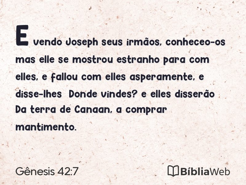 Gênesis 42:7 em imagem para compartilhar