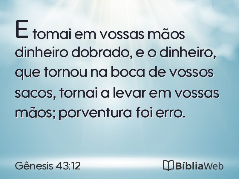 Gênesis 43:12 em imagem para compartilhar