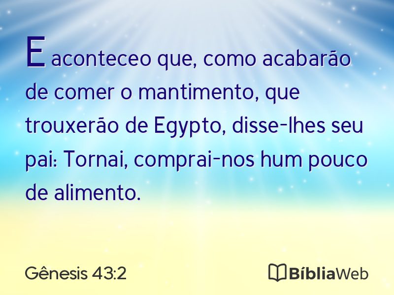 Gênesis 43:2 em imagem para compartilhar