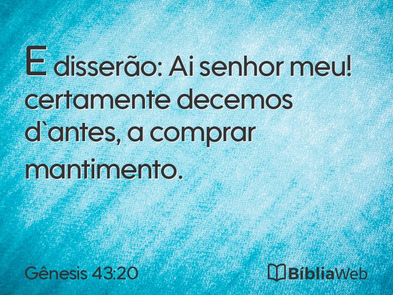 Gênesis 43:20 em imagem para compartilhar