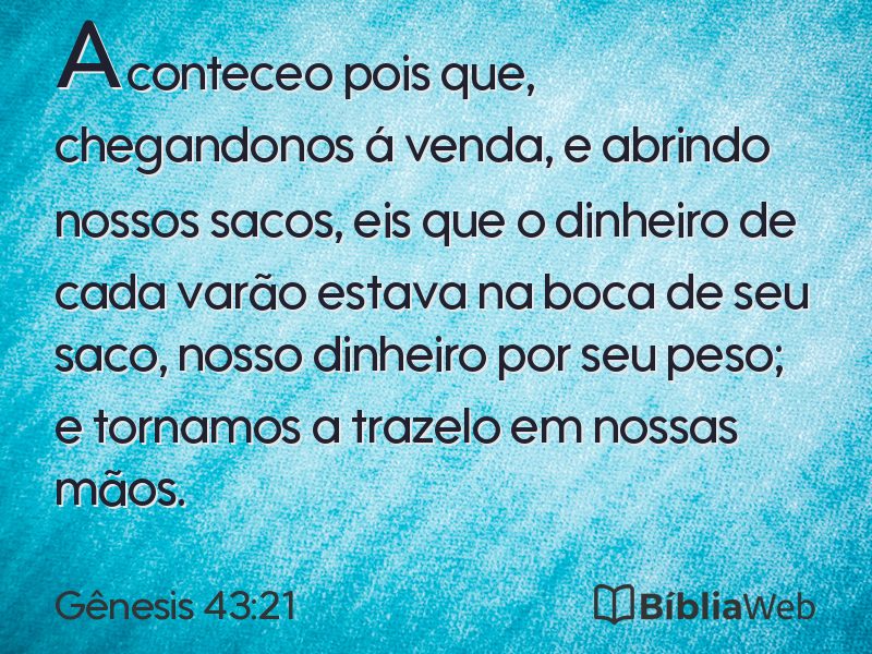 Gênesis 43:21 em imagem para compartilhar