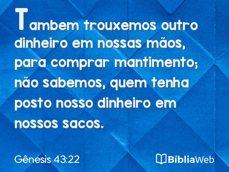 Gênesis 43:22 em imagem para compartilhar