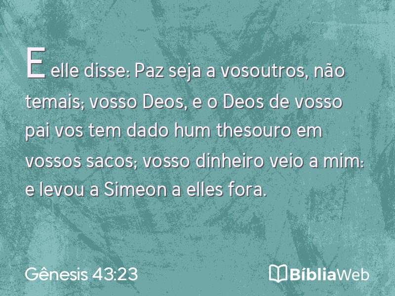 Gênesis 43:23 em imagem para compartilhar