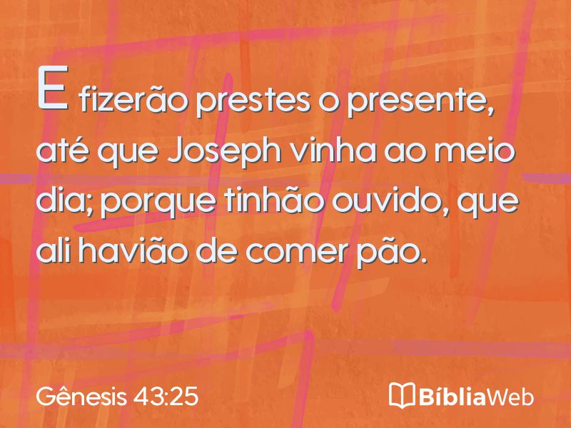 Gênesis 43:25 em imagem para compartilhar