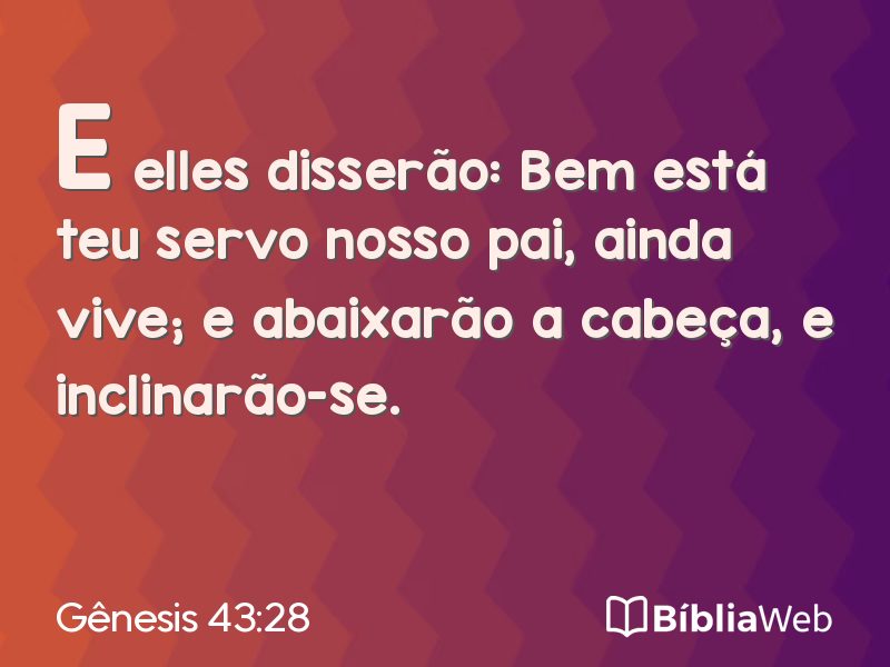 Gênesis 43:28 em imagem para compartilhar