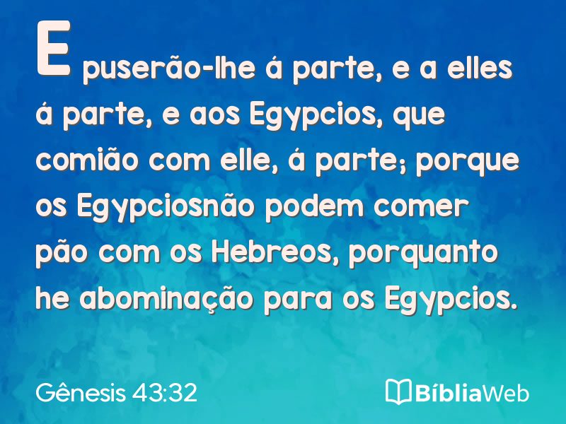 Gênesis 43:32 em imagem para compartilhar