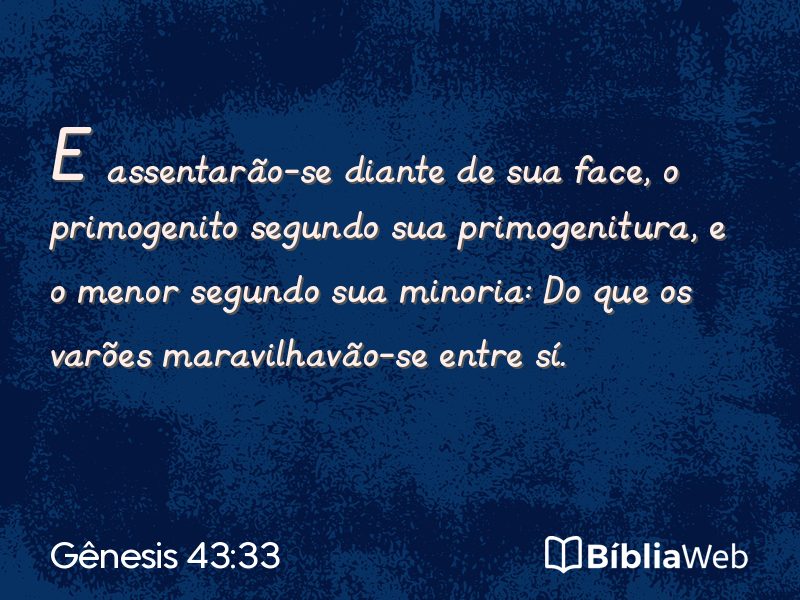 Gênesis 43:33 em imagem para compartilhar
