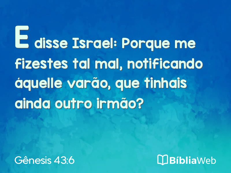 Gênesis 43:6 em imagem para compartilhar