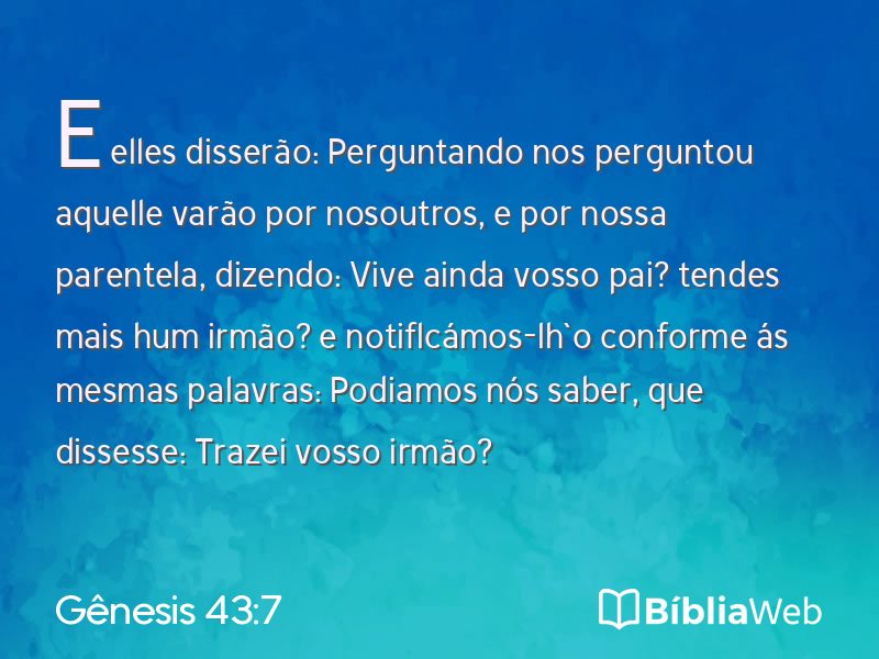 Gênesis 43:7 em imagem para compartilhar