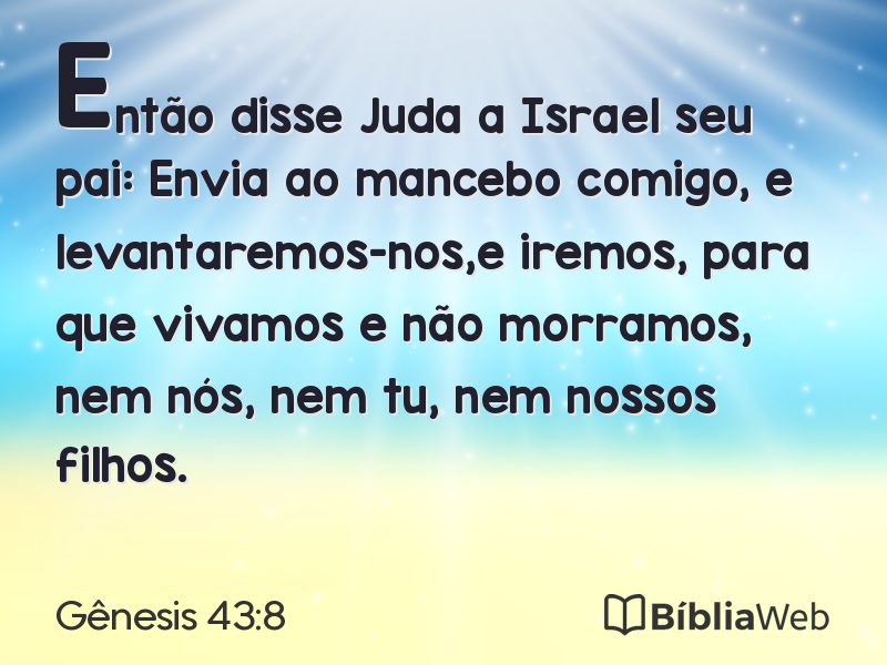 Gênesis 43:8 em imagem para compartilhar