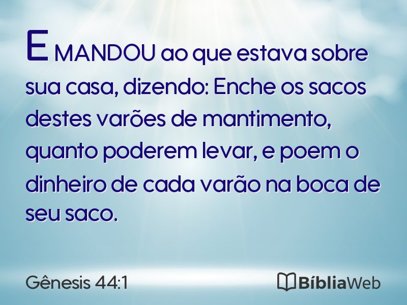 Gênesis 44:1 em imagem para compartilhar