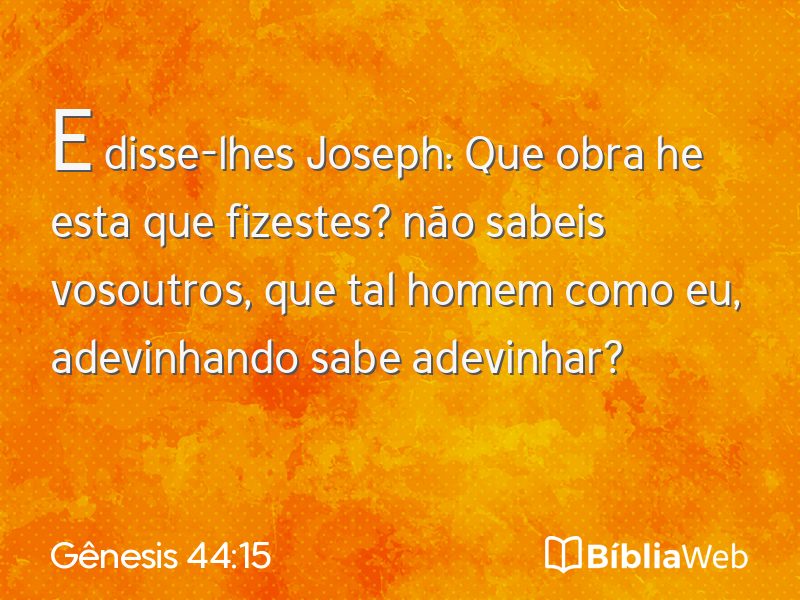 Gênesis 44:15 em imagem para compartilhar