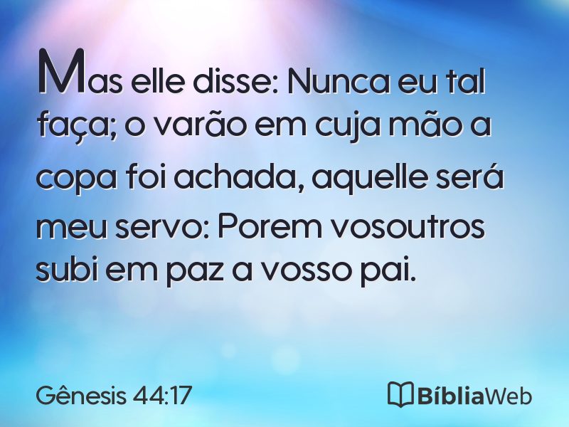 Gênesis 44:17 em imagem para compartilhar