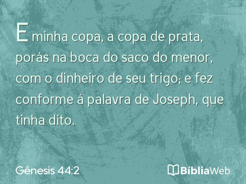 Gênesis 44:2 em imagem para compartilhar
