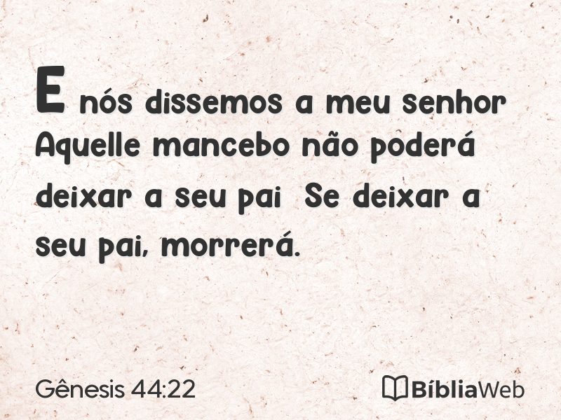 Gênesis 44:22 em imagem para compartilhar