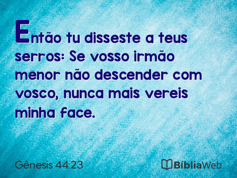 Gênesis 44:23 em imagem para compartilhar