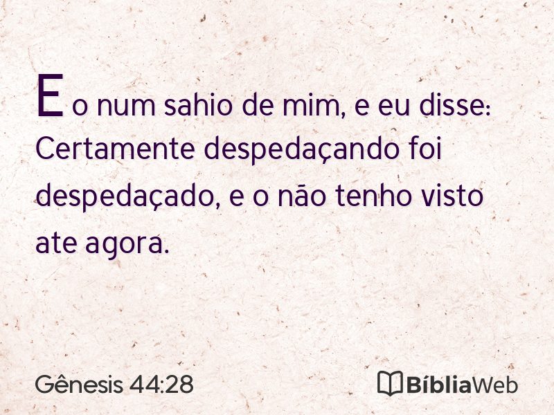 Gênesis 44:28 em imagem para compartilhar