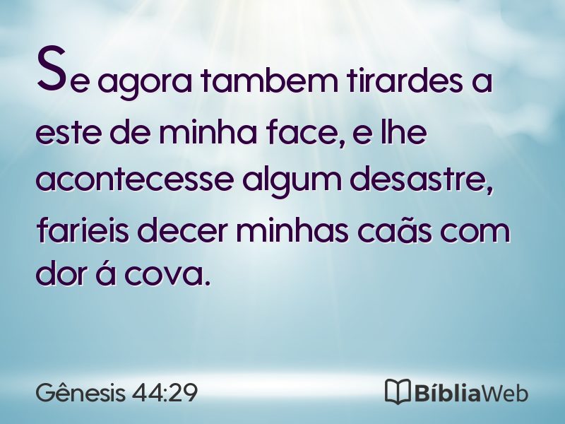 Gênesis 44:29 em imagem para compartilhar