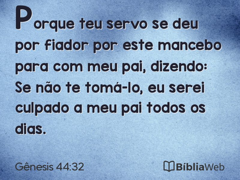 Gênesis 44:32 em imagem para compartilhar