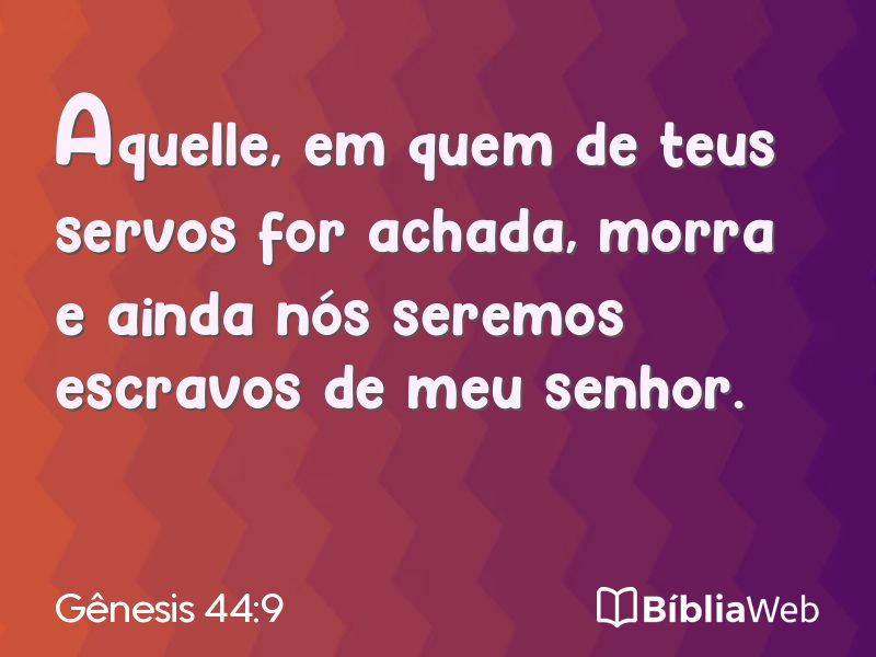 Gênesis 44:9 em imagem para compartilhar