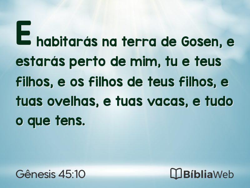 Gênesis 45:10 em imagem para compartilhar