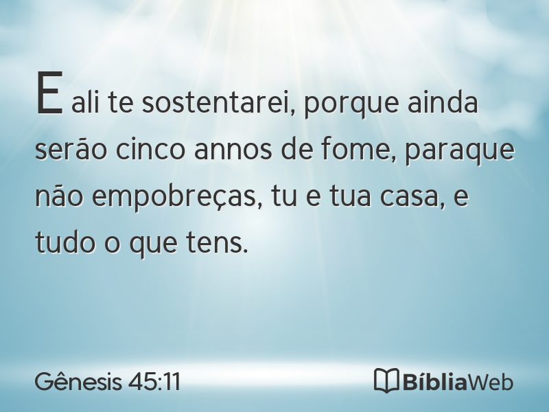 Gênesis 45:11 em imagem para compartilhar