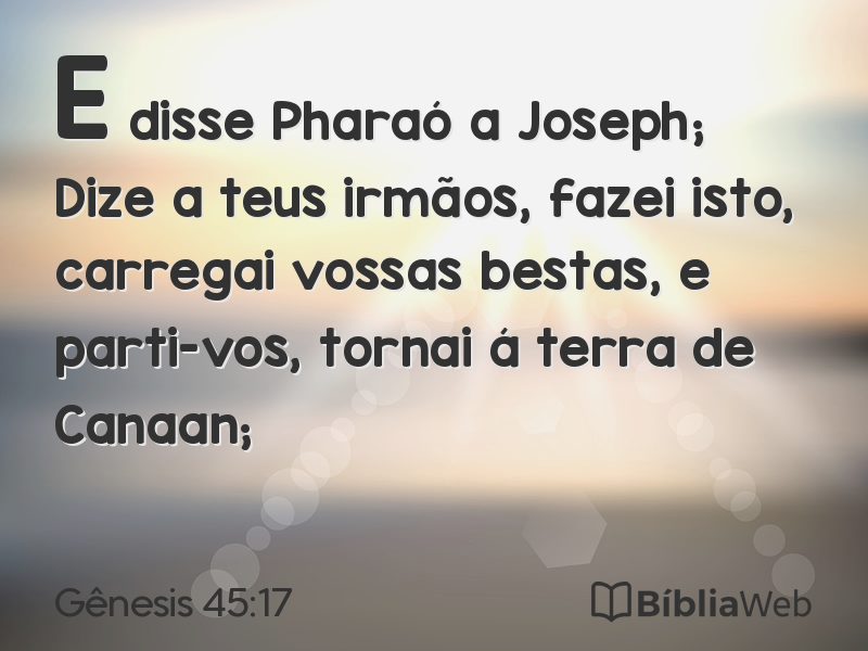 Gênesis 45:17 em imagem para compartilhar