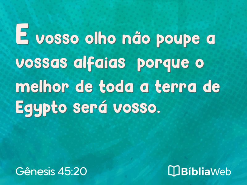 Gênesis 45:20 em imagem para compartilhar