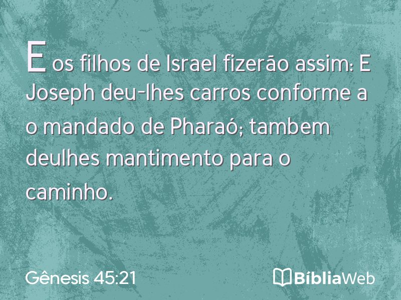 Gênesis 45:21 em imagem para compartilhar