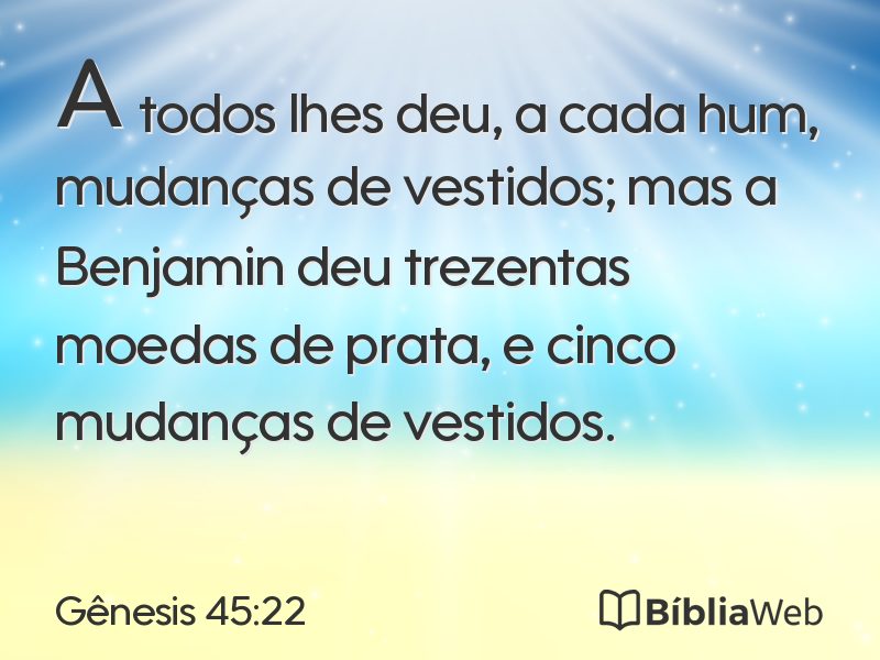 Gênesis 45:22 em imagem para compartilhar