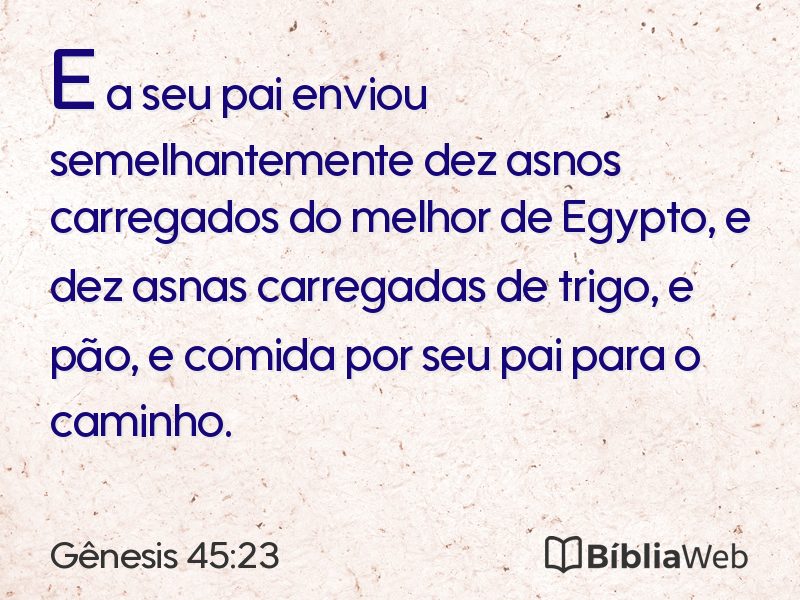 Gênesis 45:23 em imagem para compartilhar