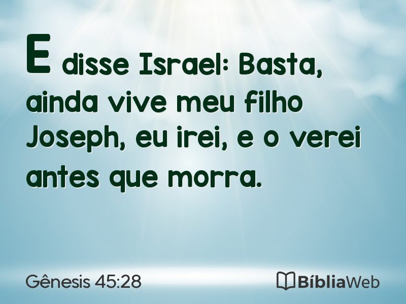 Gênesis 45:28 em imagem para compartilhar