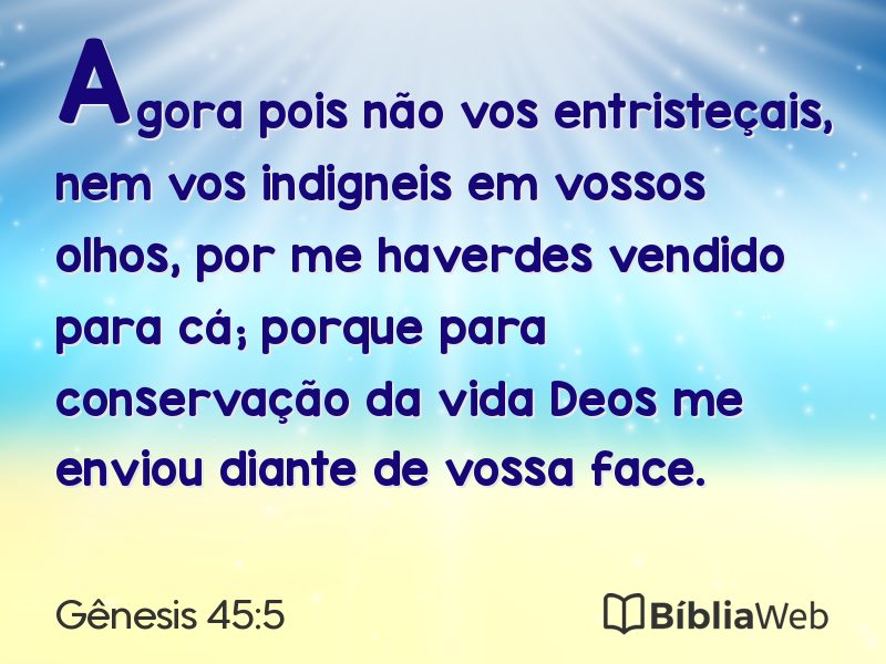 Gênesis 45:5 em imagem para compartilhar
