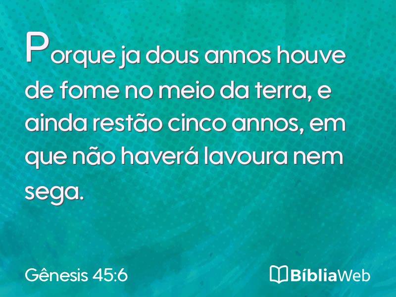Gênesis 45:6 em imagem para compartilhar