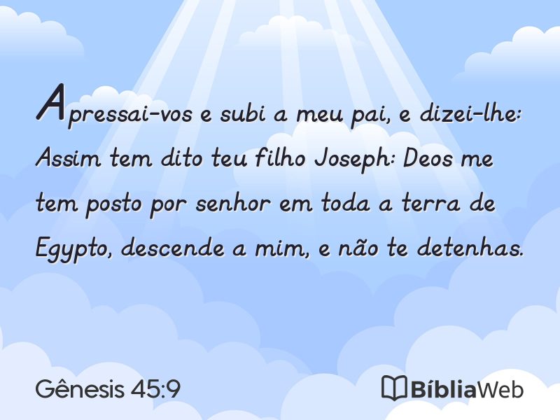 Gênesis 45:9 em imagem para compartilhar