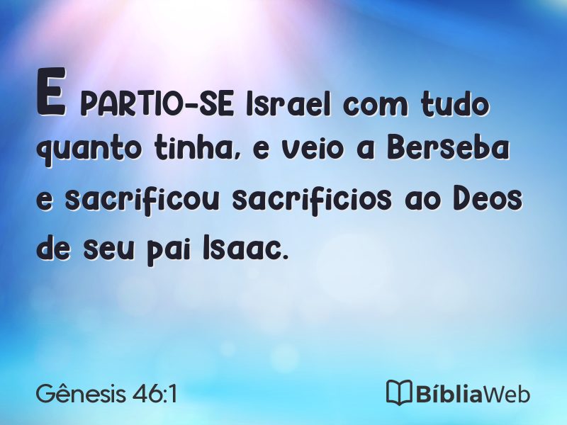 Gênesis 46:1 em imagem para compartilhar