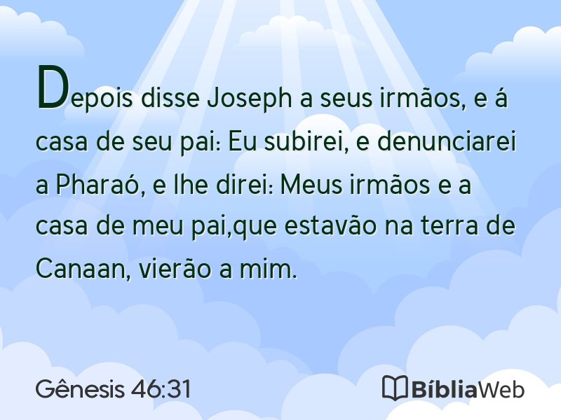 Gênesis 46:31 em imagem para compartilhar