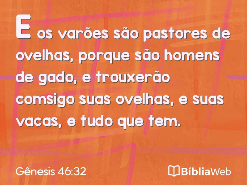 Gênesis 46:32 em imagem para compartilhar