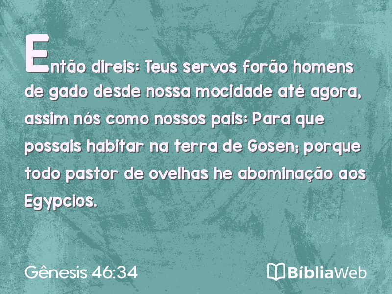 Gênesis 46:34 em imagem para compartilhar